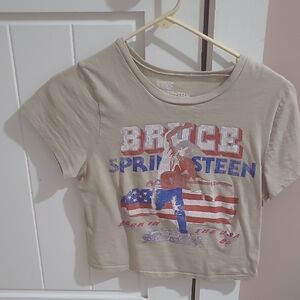 Bruce Springsteen T Shirt Cropped Juniors Size M